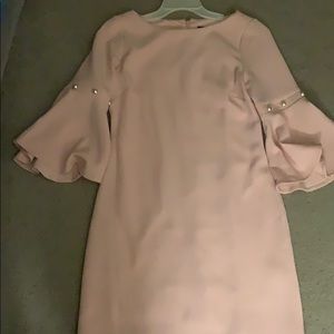 Pink dress with pearl bell sleeves. Size 6